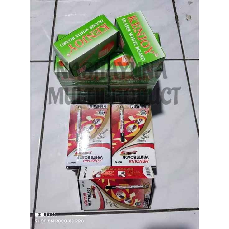 Spidol Montana White Board Maker MW-12 Dan Penghapus Kenjoy Berkualitas