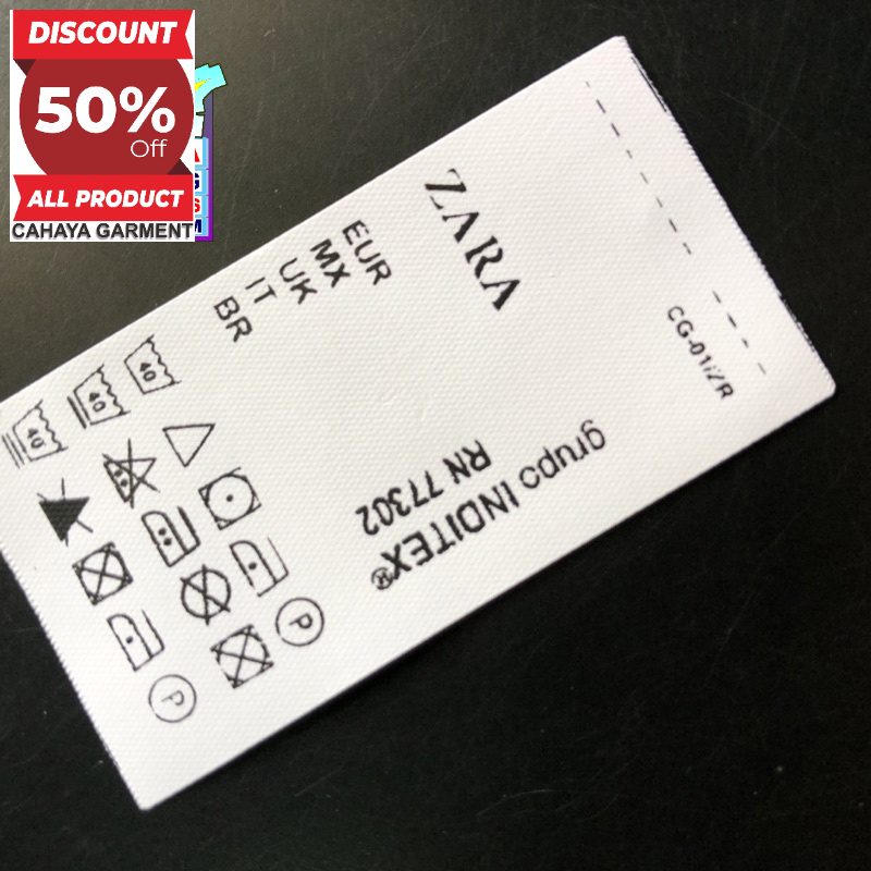 

ZARA WASHING TAG ALL SIZE SUPER PREMIUM CO 1X DI KIRIM 600PCS