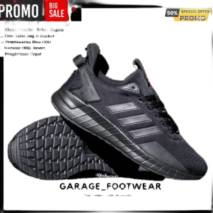 ADIDAS QUESTAR RIDE TRIPLE BLACK ORIGINAL BNWB