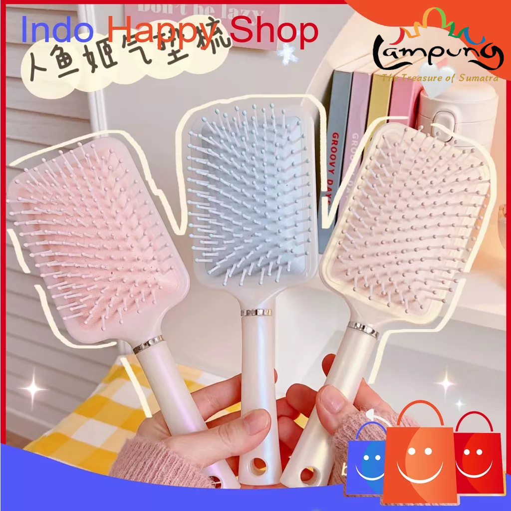 ⭐️𝐈𝐇𝐒 𝟗𝟗𝟓 𝐋𝐚𝐦𝐩𝐮𝐧𝐠⭐️Sisir Rambut Korea Wanita Anti Static Kusut Sisir Cushion Hair Brush Comb Sisir Bantalan Udara