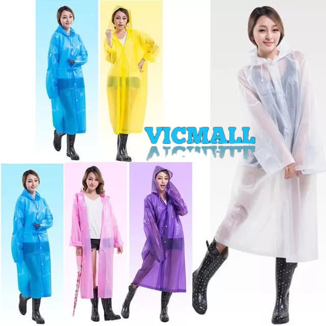 VICMALL - Jas Hujan KOREA Transparan Bahan Eva