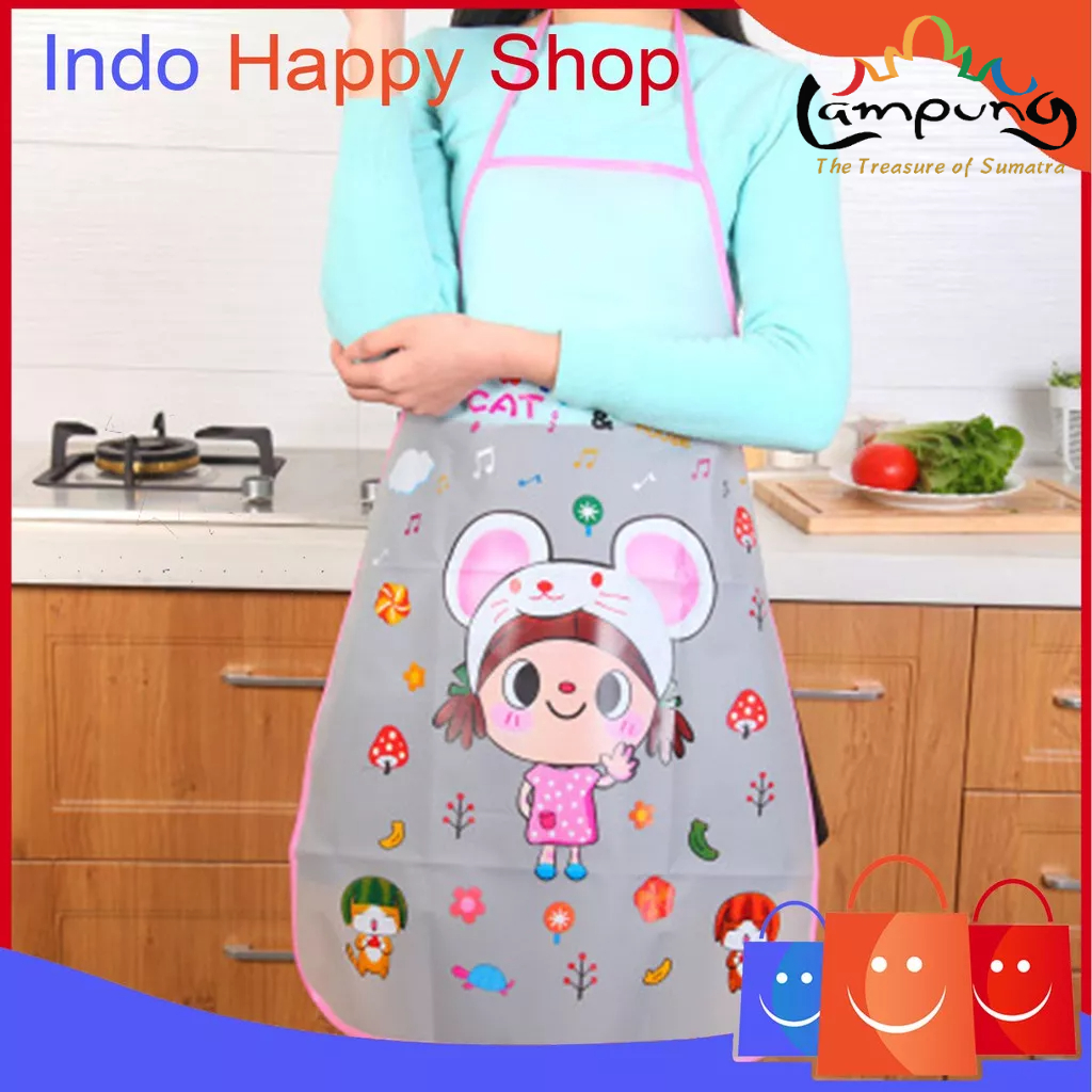 ⭐️𝐈𝐇𝐒 𝟎𝟐𝟗 𝐋𝐚𝐦𝐩𝐮𝐧𝐠⭐️Celemek Dapur Apron Masak Anti Air Celemek Motif Karakter Kartun Waterproof Korean Apron