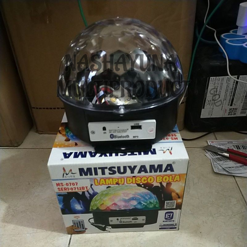 Bisa COD!!! Lampu disco bola bluetooth Mitsuyama Seri-0712BT gratis Remot cocok Disco, bar, panggung, pesta, dll Berkualitas