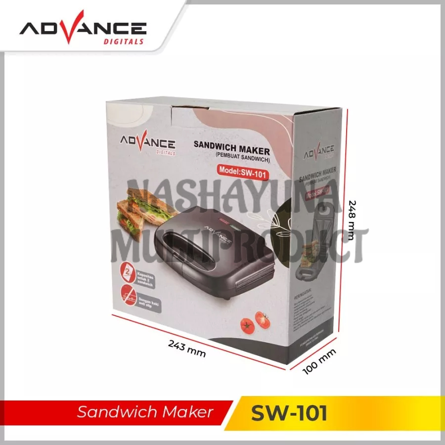 SANDWICH MAKER ADVANCE SW-101 PRAKTIS DI GUNAKAN ANTI LENGKET