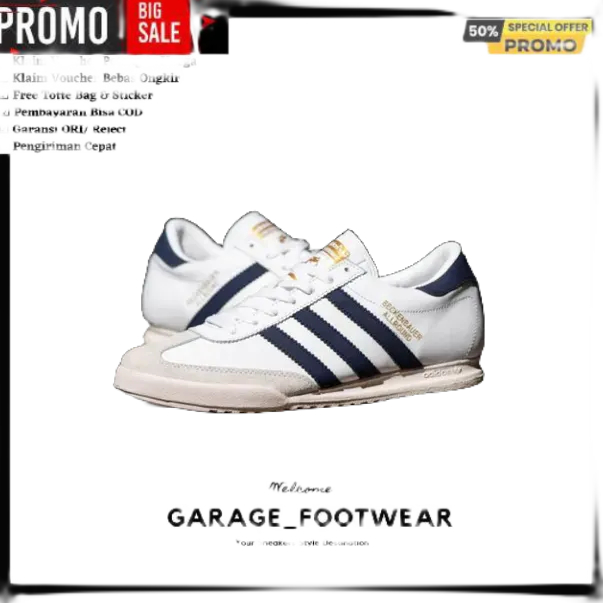 ADIDAS BECKENBAUER WHITE NAVY ORIGINAL 100% - SEPATU PRIA - SEPATU ADIDAS ORIGINAL 100% - ADIDAS ORI