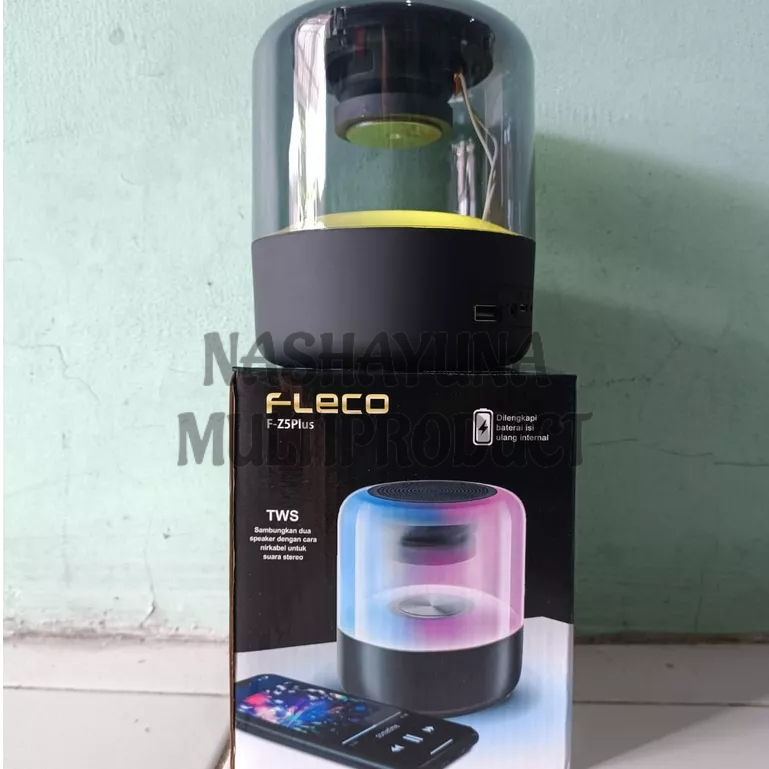 SPEAKER WIRELESS PORTABLE  FLECO F-Z5 PLUS BT 5.0 SUARA STEREO LED RGB