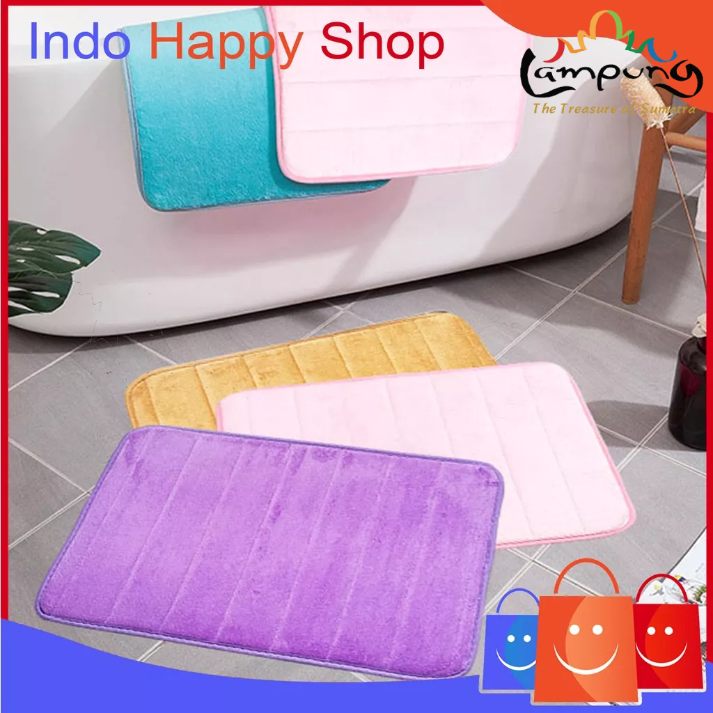 ⭐️𝐈𝐇𝐒 𝟖𝟐𝟏 𝐋𝐚𝐦𝐩𝐮𝐧𝐠⭐️Keset Kaki Anti Slip Bahan Memory Foam Keset Kamar Mandi Lap Kaki