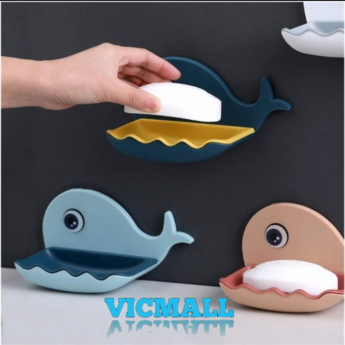 VICMALL - KOTAK TEMPAT SABUN BATANG IKAN PAUS DINDING KAMAR MANDI SOAP HOLDER