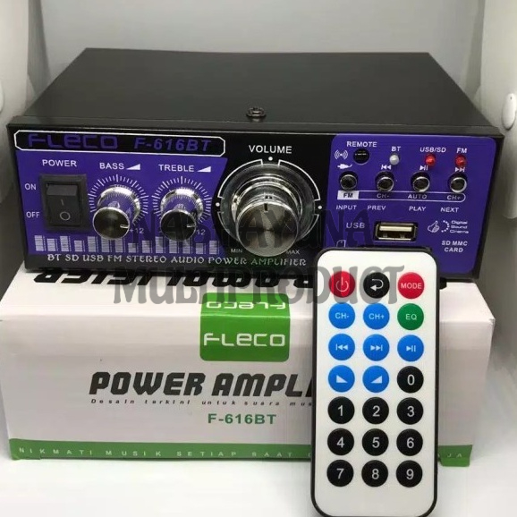 [BAYAR DI TEMPAT] POWER AMPLIFIER/AMPLI MINI FLECO F-616BT BLUETOOTH/MP3 PLAYER/USB PORT/AUX/FM RADIO