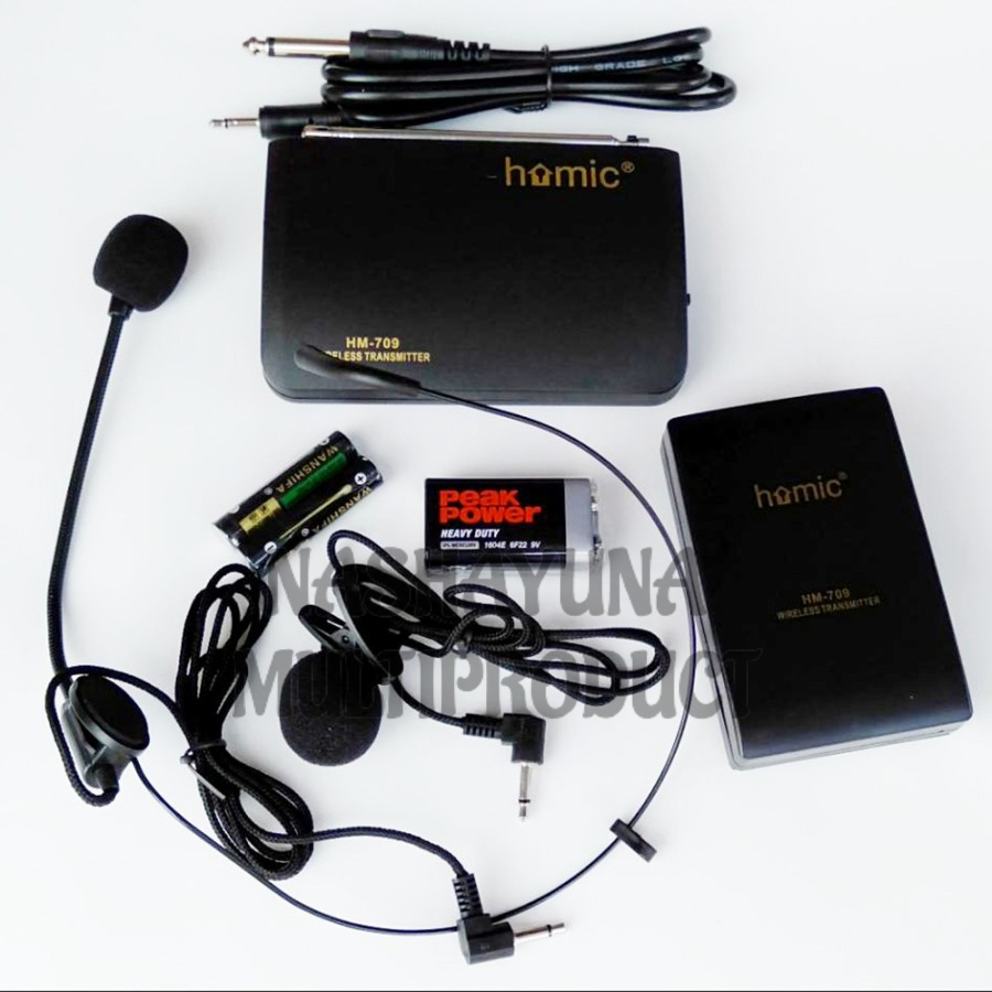 [PROMO COD] HOMIC MIC WIRELESS HOMIC HM-709 MICROPHONE CLIP ON + HEADSET