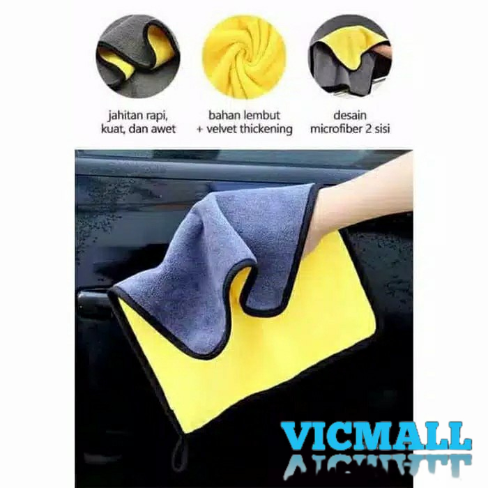 VICMALL - MICROFIBER SERBAGUNA 25X25 DAN 30X30  KAIN LAP 2 SISI HALUS MULTIFUNGSI 500GSM