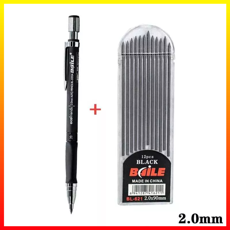 Pensil Mekanik Mechanical Pencil 2B 2mm 12 Isi Ringan dan Tahan Lama - 7ROTEFBK