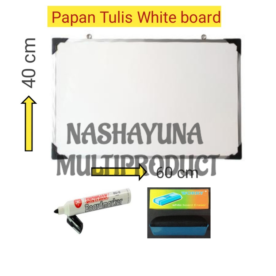 Paling Laris!!! Papan Tulis Whiteboard 40x60 Gratis Spidol Dan Penghapus Bingkai Aluminium Berkualitas