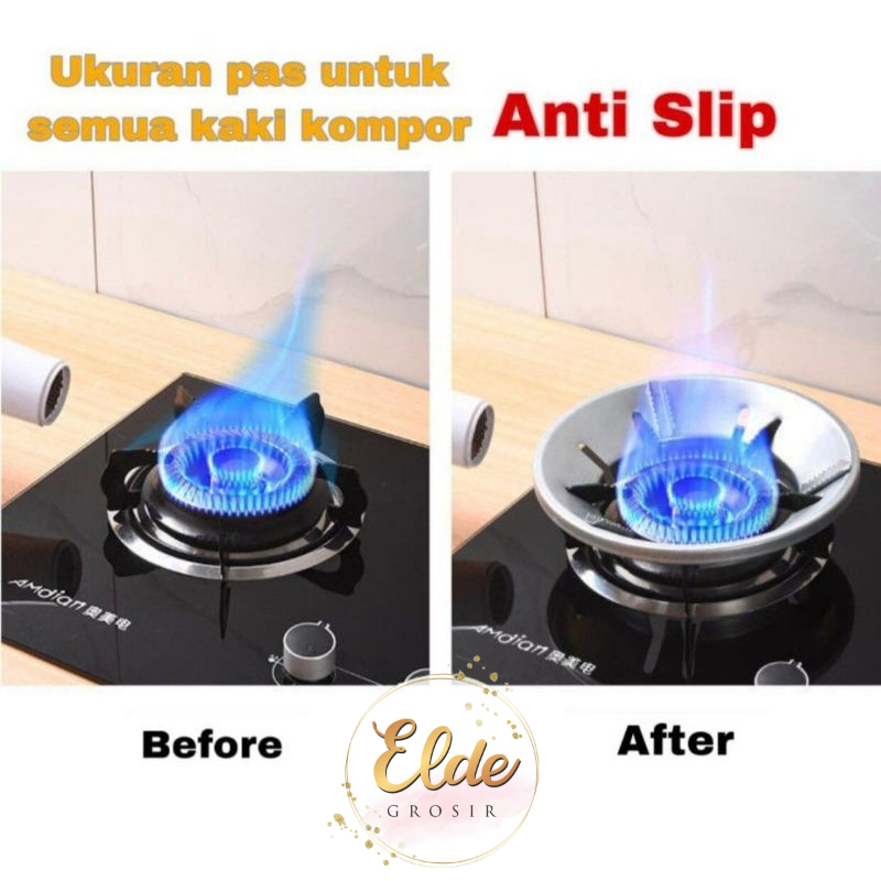 ELDE - Alas Tatakan Cover Kompor Gas Portable Pelindung Anti Angin Dan Slip Universal / PELINDUNG KOMPOR GAS