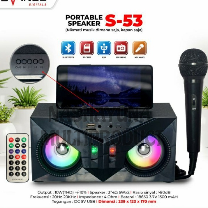 BIG PROMO !!! SPEAKER BLUETOOTH Advance S 53