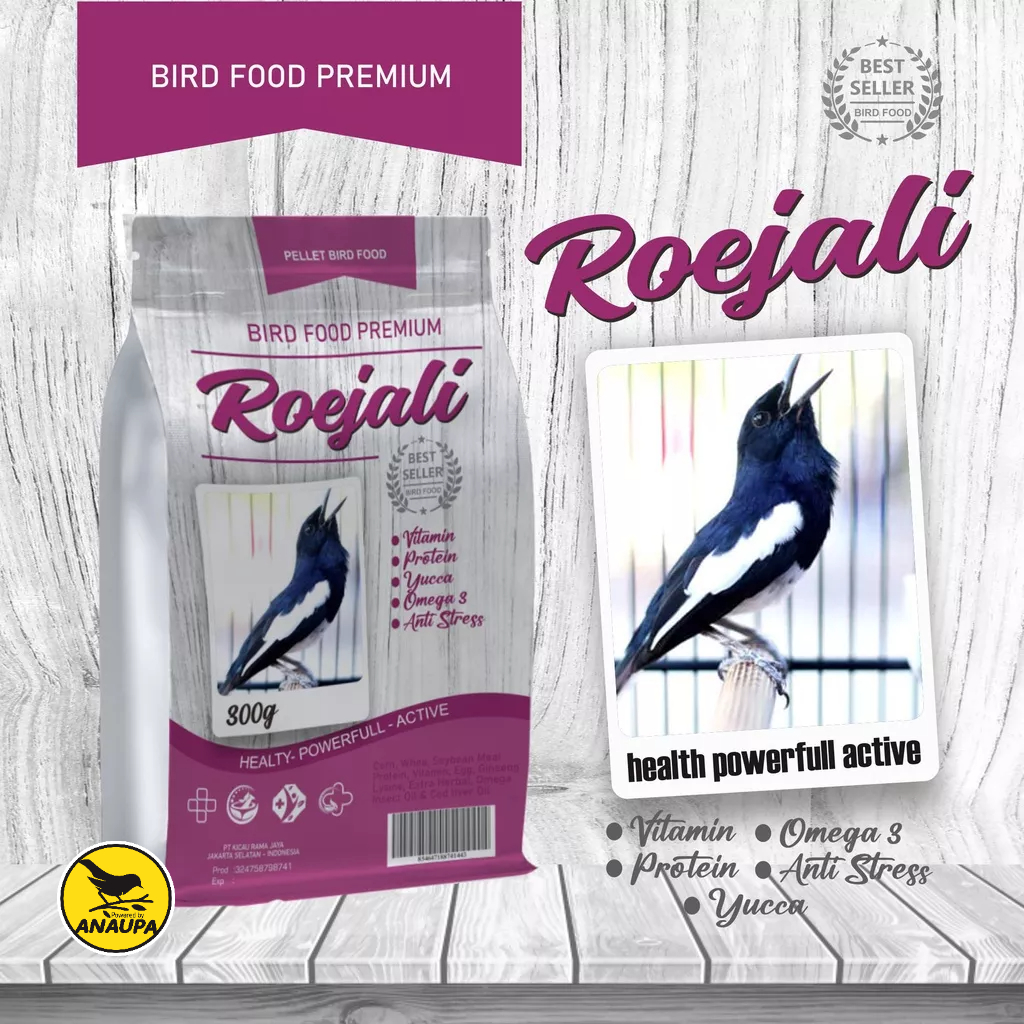 pakan burung spesial kacer poci extra madu kroto cacing protein 300g roejali