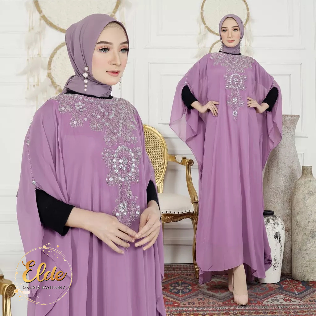 ELDE 9 - Kaftan Jihan JUMBO KAFTAN bahan ceruty babydoll ld 200 pjg 135 lebar 204 aplikasi payet + b