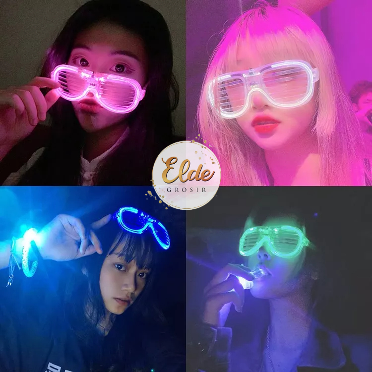 ELDE - LED Kacamata Nyala Malam Colorful Eyeglass Beauty Fashion