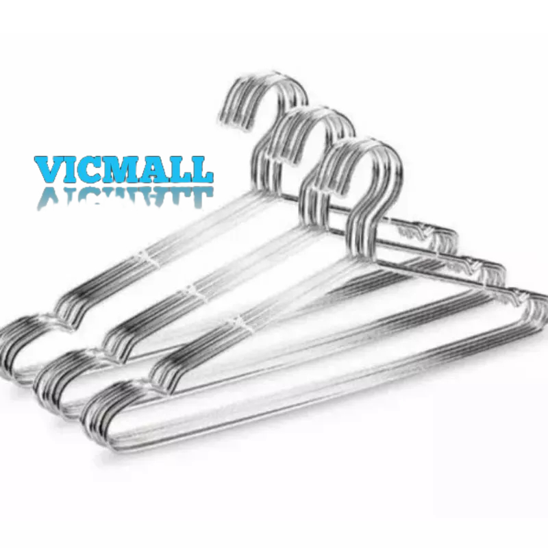 VICMALL - HANGER KAWAT STAINLESS GANTUNGAN BAJU ISI 10 PCS