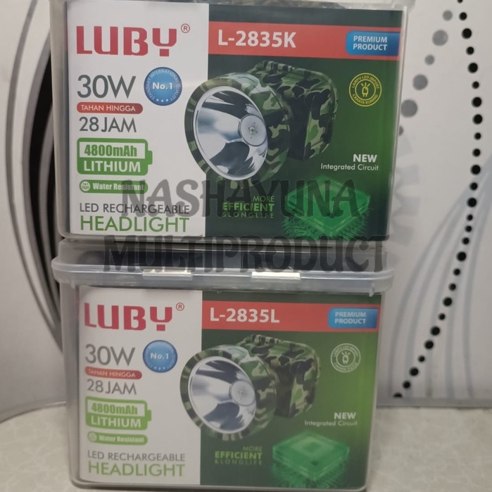 [BAYAR DI TEMPAT] SENTER KEPALA/HEADLAMP LUBY L-2835 SERIES 30 WATT LED RECHARGEABLE HEADLIGHT