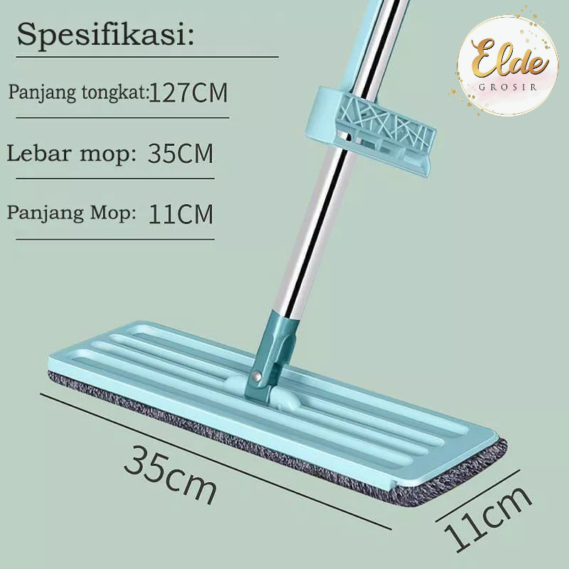 ELDE - Alat Pel Lantai Tarik/Alat Pel Ultra Mop Cleanze Green