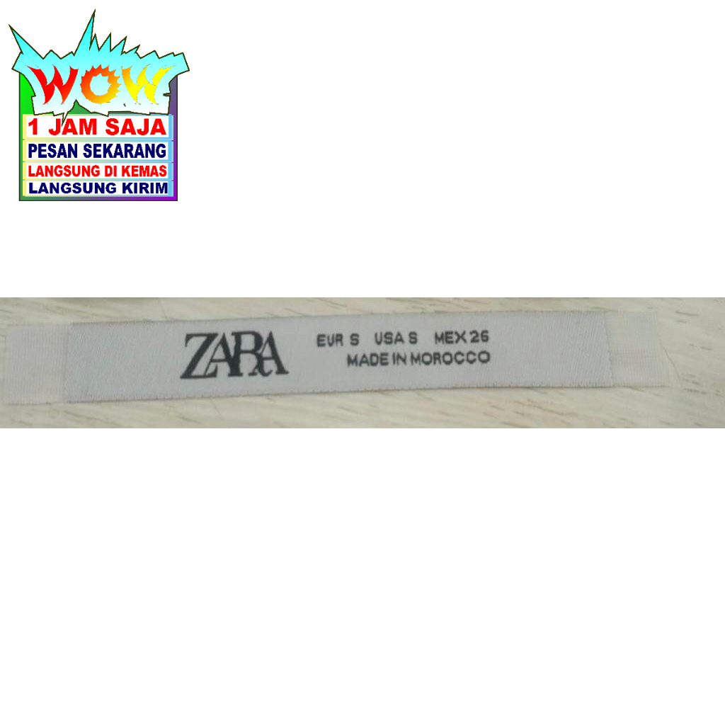 

ZARA MAIN TAG SLIP WOVEN RAJUT BORDIR COTTON SUPER PREMIUM CO 1X DI KIRIM 600PCS