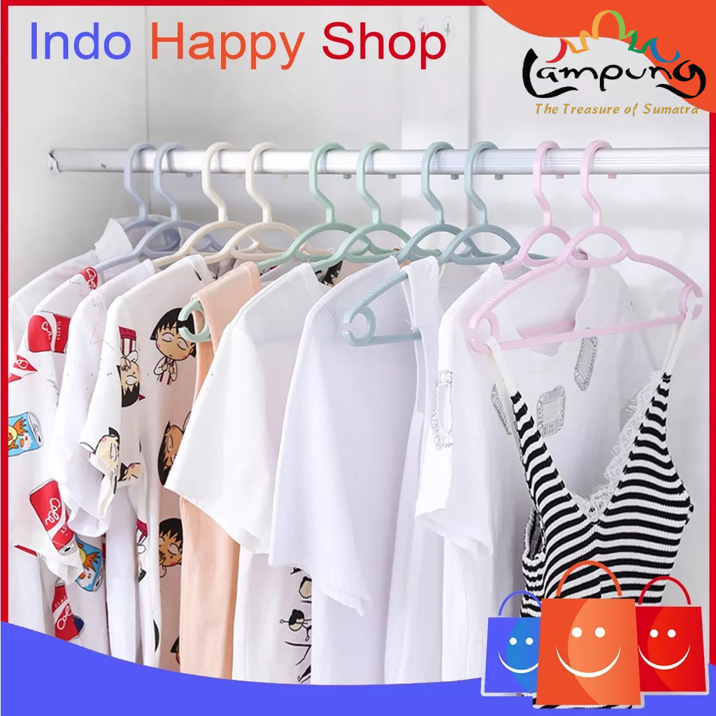 ⭐️𝐈𝐇𝐒 𝟗𝟒𝟑 𝐋𝐚𝐦𝐩𝐮𝐧𝐠⭐️Gantungan Baju Hanger Plastik Pakaian Laundry Anti Slip Multifungsi Import