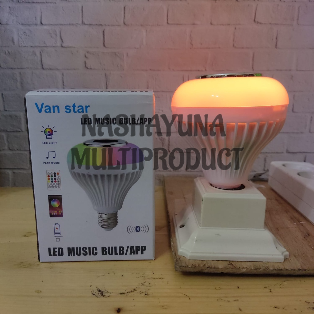 Lampu Speaker Musik Bluetooth Van Star 12W - Lampu Bohlam Speaker Bluetooth 16 Warna