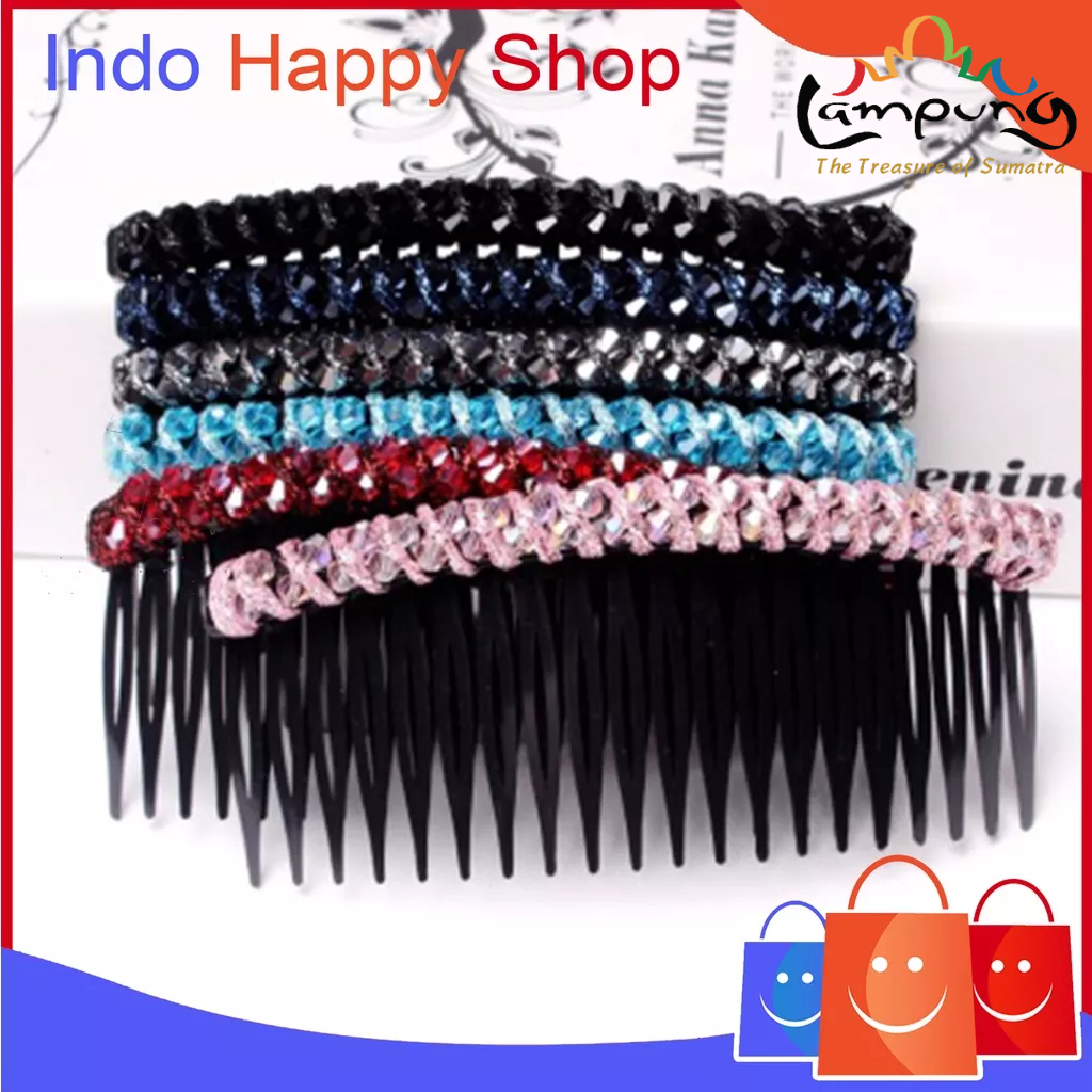 ⭐️𝐈𝐇𝐒 𝟐𝟗𝟑 𝐋𝐚𝐦𝐩𝐮𝐧𝐠⭐️Sirkam Plastik Kristal Hair Comb Sirkam Rambut Mata Sisir Sunggar Kristal