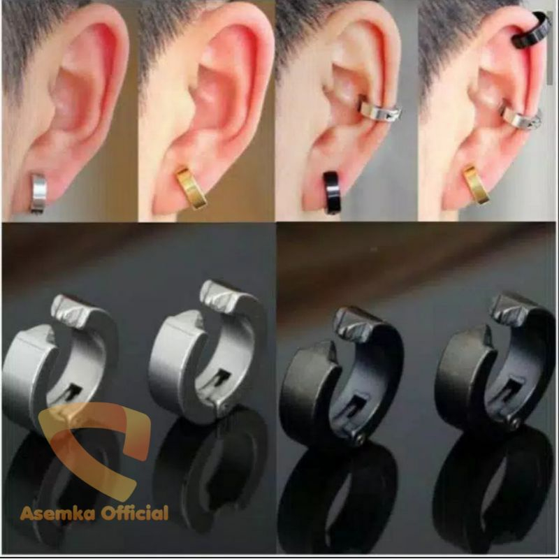 Anting titanium model jepit anti karat
