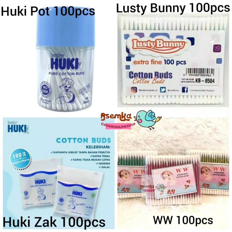 Cotton Bud Huki Lusty Bunny Ww untuk Baby dan Dewasa isi 100 S