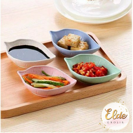 ELDE - Mangkok Mini Mangkok Saus Sambal Motif Daun warna random