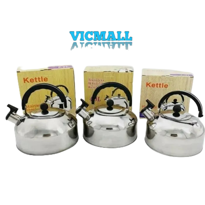 VICMALL - Teko Siul / Teko Air / Teko Stainless / Teko Bunyi Siul Stainless Ceret Warna Stainless Anti Karat, Kettle Ketel Pemanas Air 3 Liter, 4 Liter, 5 Liter, 6 Liter / Teko Penguin Stainless Stell