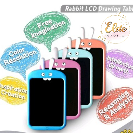 ELDE - Papan Tulis LCD Screen Writing Drawing Rabbit Tablet Edukasi 8.5 inch