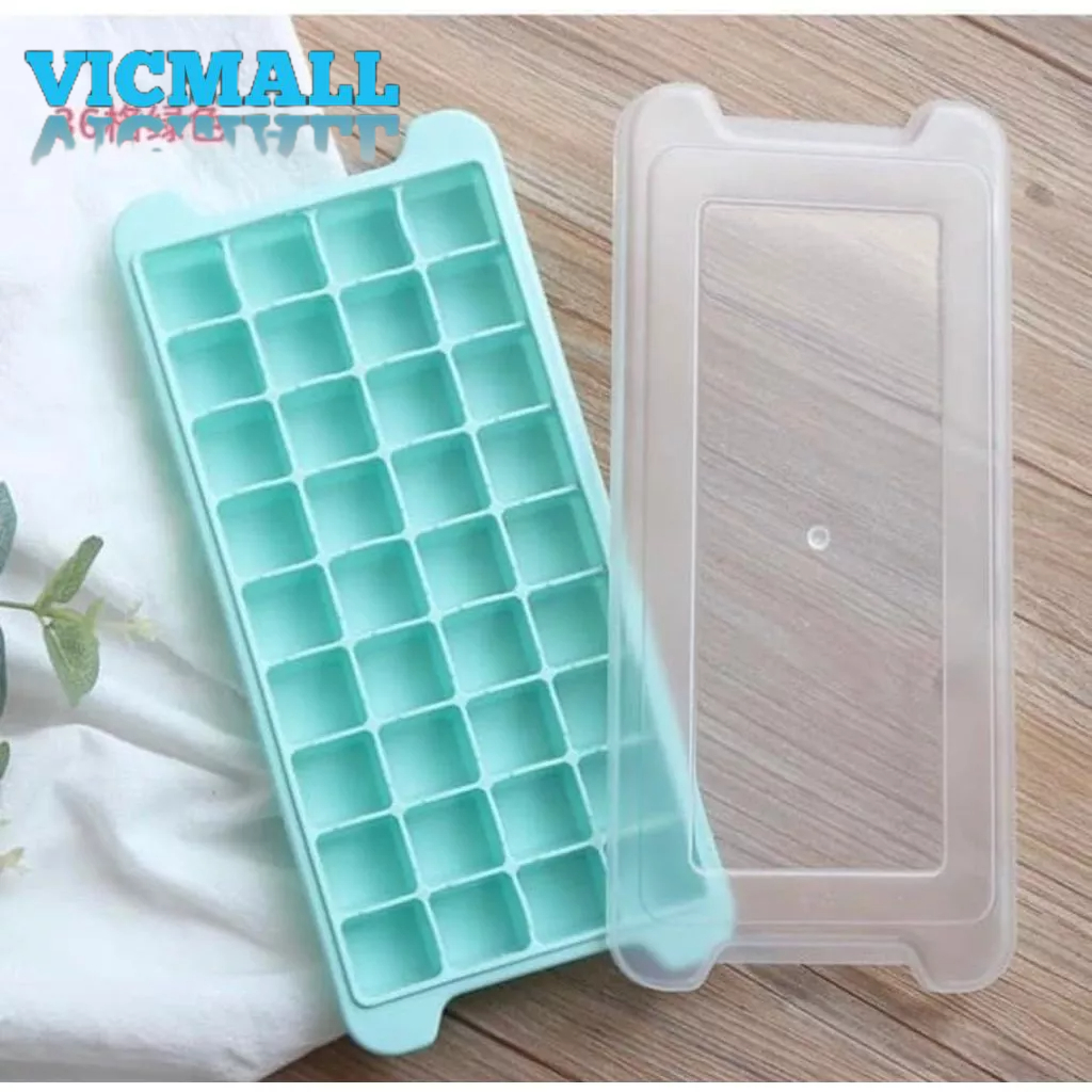 VICMALL - Cetakan ES Batu silikon + TUTUP Kubus 24 , 36 , 96 , 160 Kotak Pyramid / Diamond Ice Cube Tray / Alat Dapur