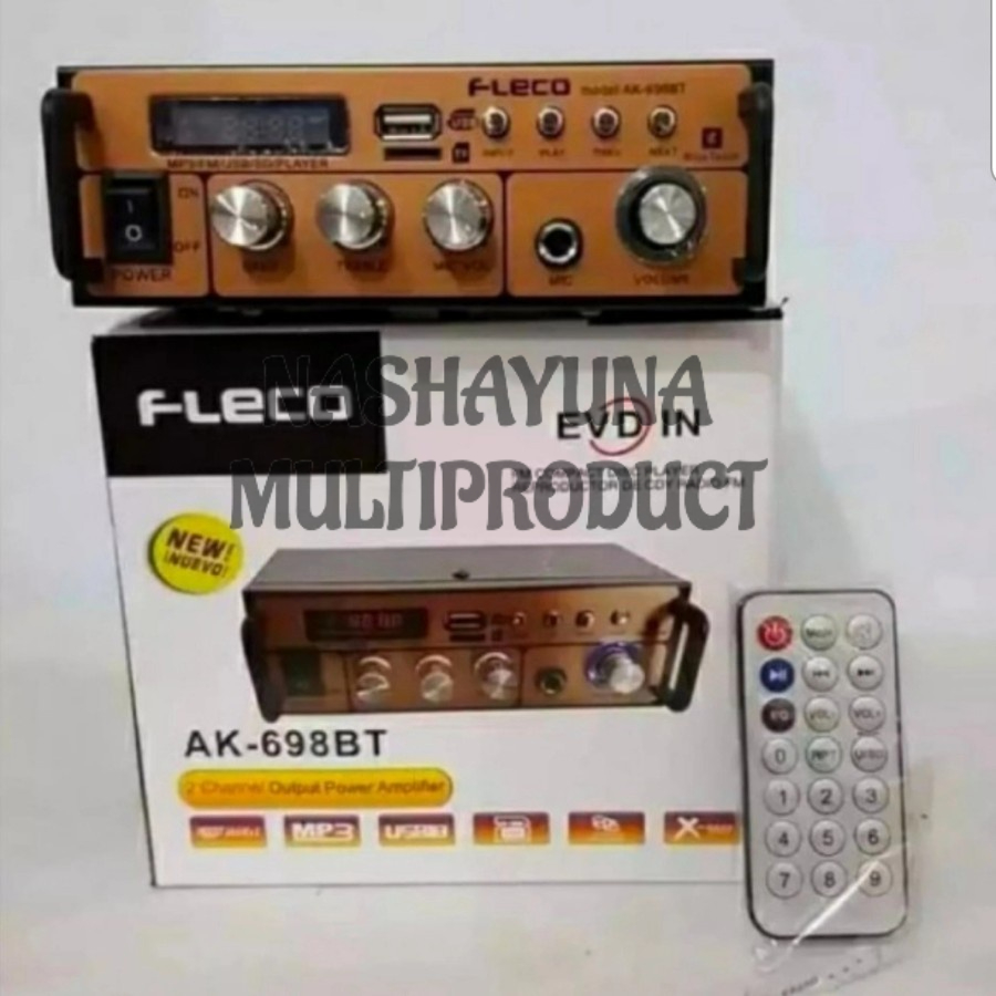 POWER AMPLIFIER/AMPLI MINI FLECO AK-698BT BLUETOOTH/RADIOFM/MP3/AUX KUALITAS TERBAIK