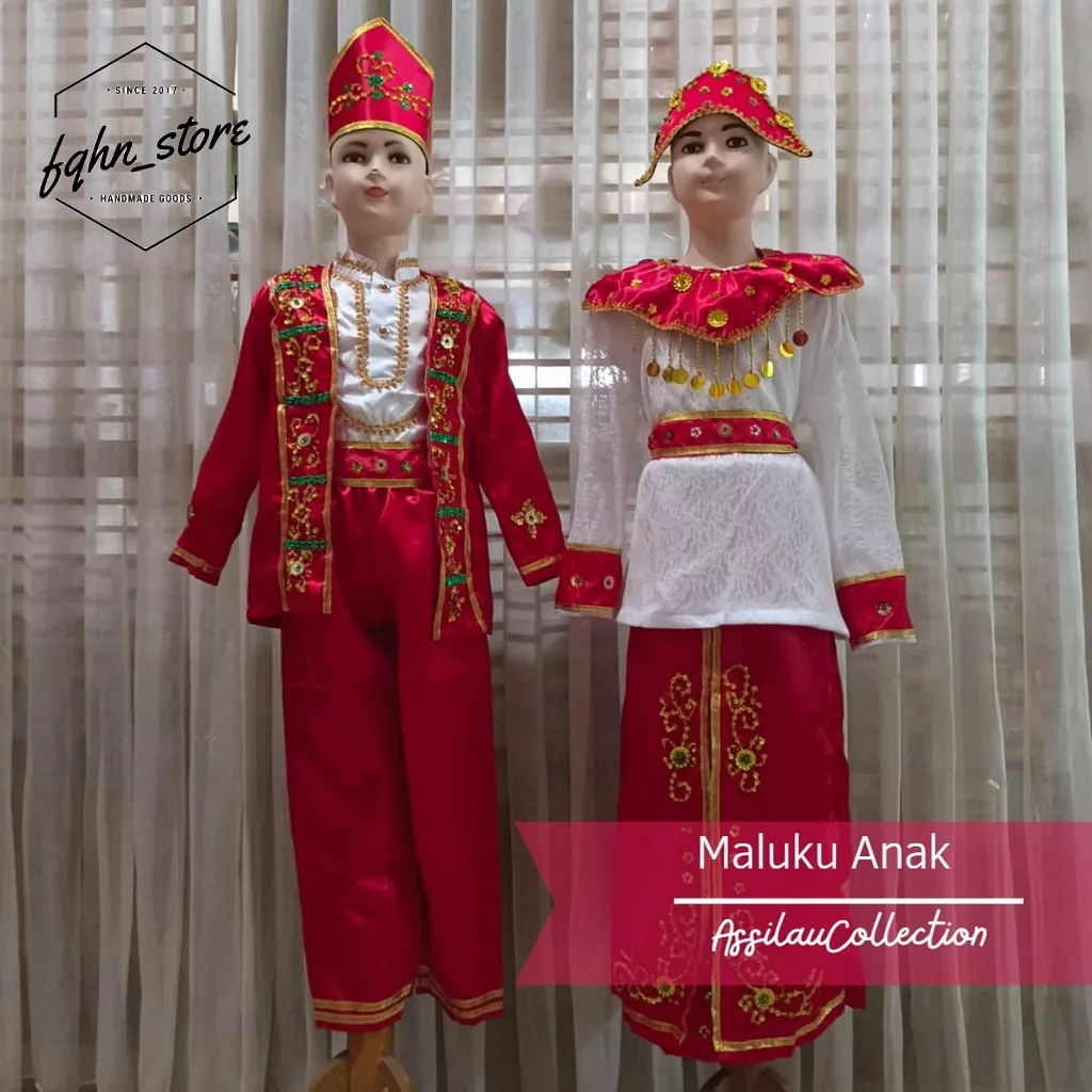 Baju adat anak MALUKU satuan (Laki/Cewek)