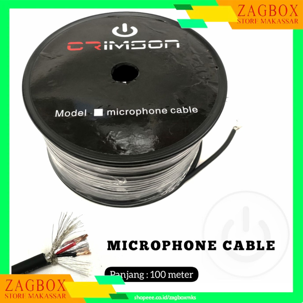 Kabel Mic Crimson Hitam Original Product per 3 Meter - Mic Cable black/brown