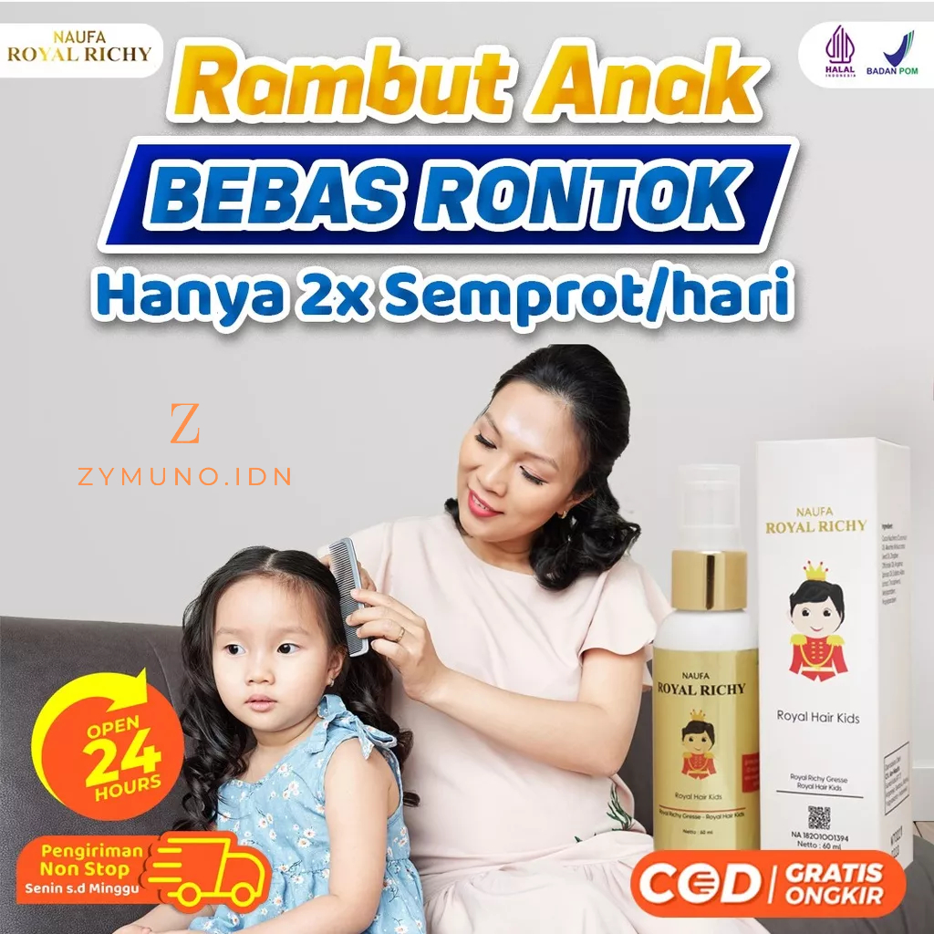 Naufa Royal Richy || Rici Ricy Original Hair Serum Penyubur &amp; Penumbuh Rambut Bayi Anak 100% Minyak Kemiri Asli Pelembab &amp; Penghitam Rambut