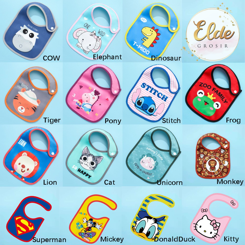 ELDE - Slabber Anak waterproof / Celemek Anak Murah bib Anak Import