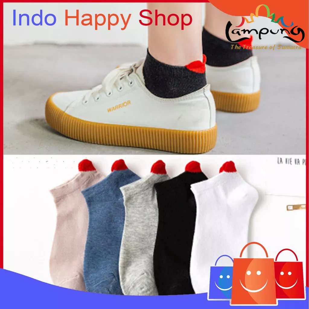 ⭐𝐈𝐇𝐒 𝟎𝟓𝟑 𝐋𝐚𝐦𝐩𝐮𝐧𝐠⭐️Kaos Kaki Fashion Wanita Motif Love Kaos Kaki Pendek Semata Ankle Socks