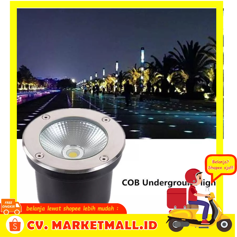 Lampu Taman Hias Tanam Ground Light Waterproof DC 12-24 V 3W Warm White San Xin SX120 - 7CLL3KBK