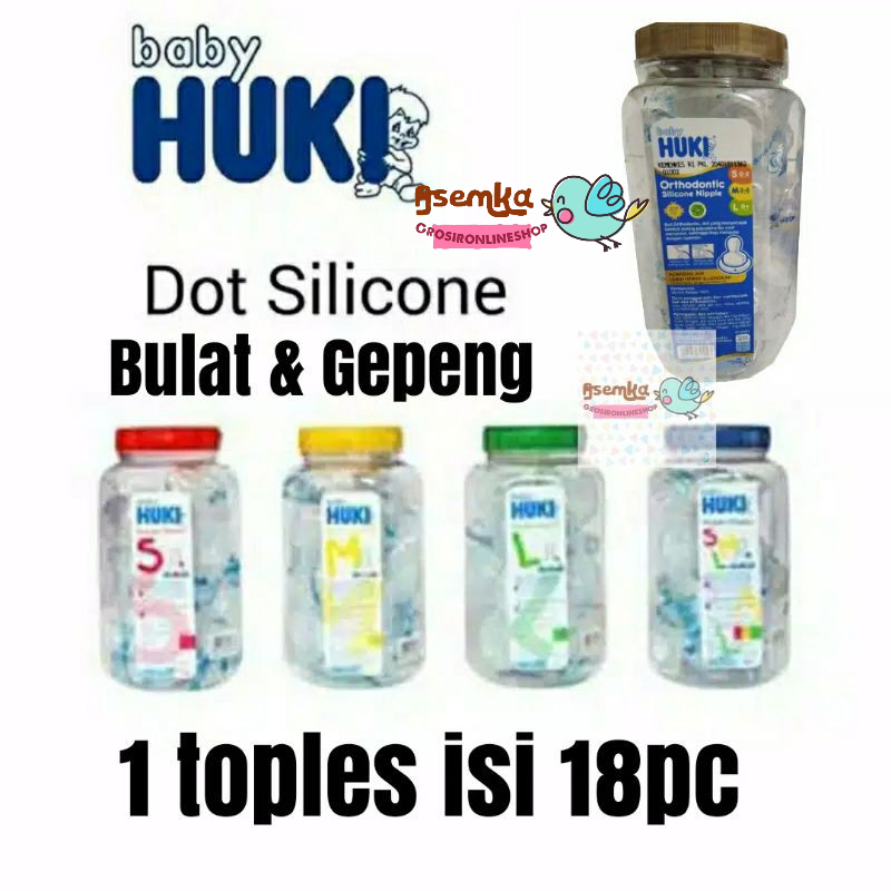 DOT HUKI BULAT GEPENG ORTHODONTIC TOPLES (18pc) / dot huki jar 18pc