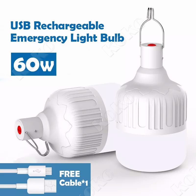 【penjual lokal】Lampu Emergency Bulb LED 100W 300W 400W 500W / Lampu Indoor Outdoor 100W / Rechargeable Lampu 500W / Lampu 300W Bulb / Lampu Darurat 100 WATT lampu emergency led