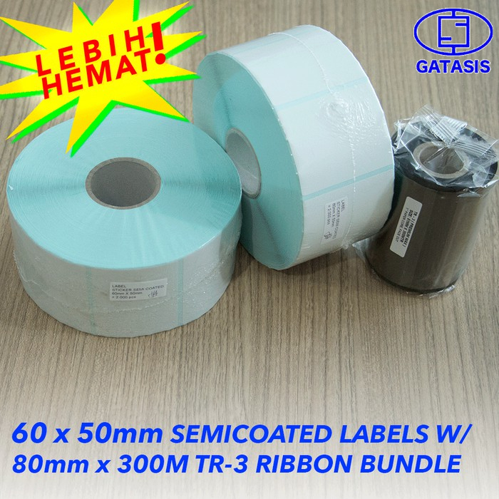 

Paket Label Sticker Semicoated Ukuran 60mm x 50mm dengan Ribbon Wax Premium