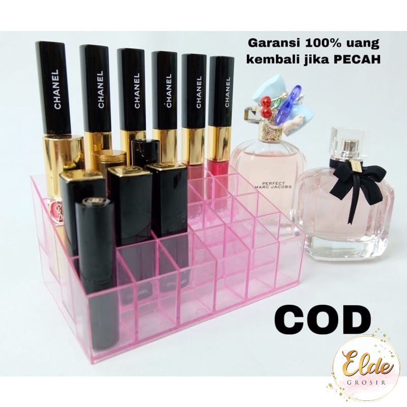 [ELDE] Kotak Rak Kosmetik Lipstick Acrylic 24 Slot