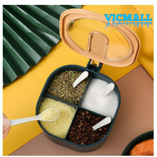 VICMALL - Tempat Kotak Bumbu Serbaguna 4 Skat Tempat Bumbu Dapur Serbaguna