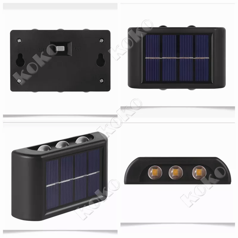 【local seller】2PCS Lampu Dinding Led Tenaga Surya Tahan Air 6/8/10LED Lampu Dinding Solar Tembok Taman Solar Tenaga Matahari Outdoor Led Sensor Cahaya Ip65