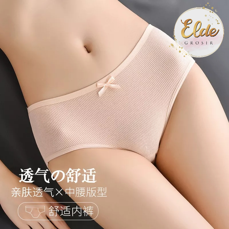 ELDE - Celana Dalam Wanita Panty Celana Dalam Nyaman CD Kolor Import Motif Pita