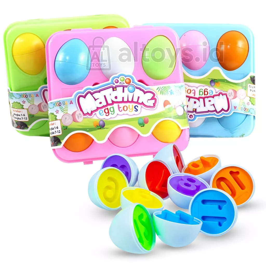 MAINAN EDUKASI MATCHING EGGS MAINAN PUZZLE TELUR ANGKA MENYESUAIKAN ANGKA ISI 6-12 BUTIR TELUR YE9